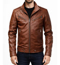 Men’s Brown Vintage Biker Leather Jacket.