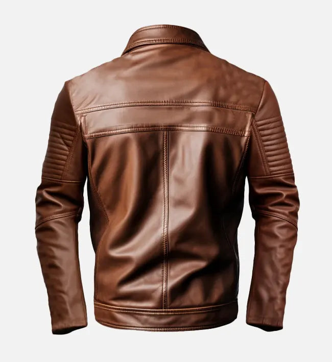 Men’s Brown Biker Leather Jacket.
