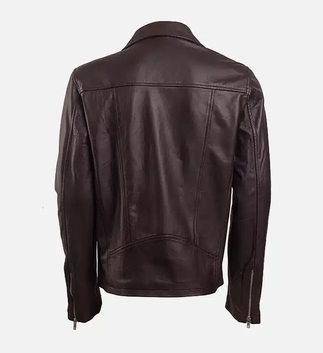 Men’s Chocolate Brown Biker Leather Jacket.