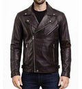 Men’s Chocolate Brown Biker Leather Jacket.