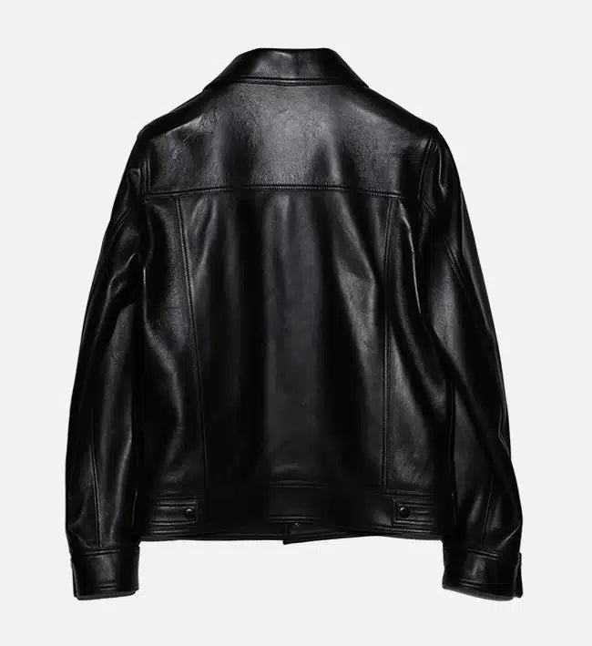 Men’s Black Trucker Button Jacket.