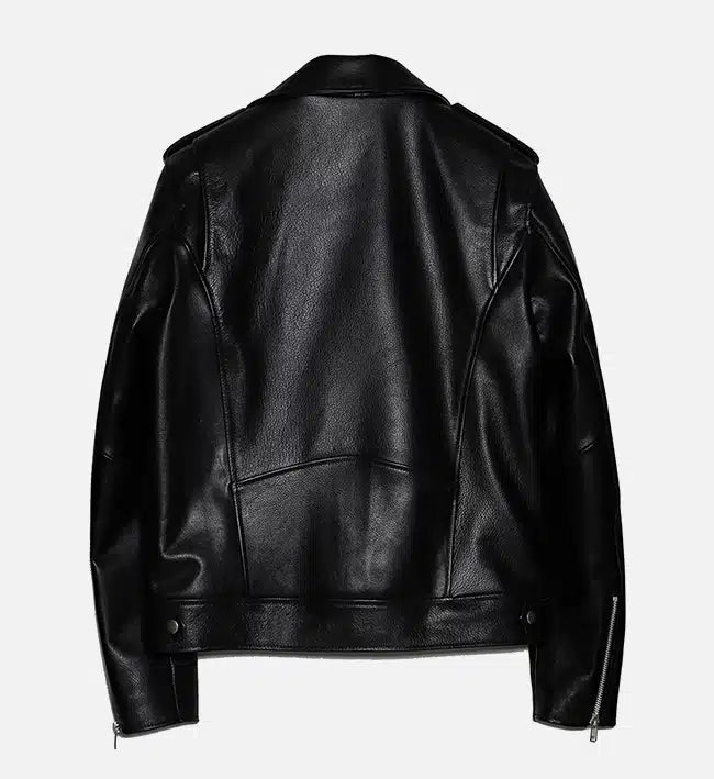 Men’s Double Zipper Black Biker Jacket.