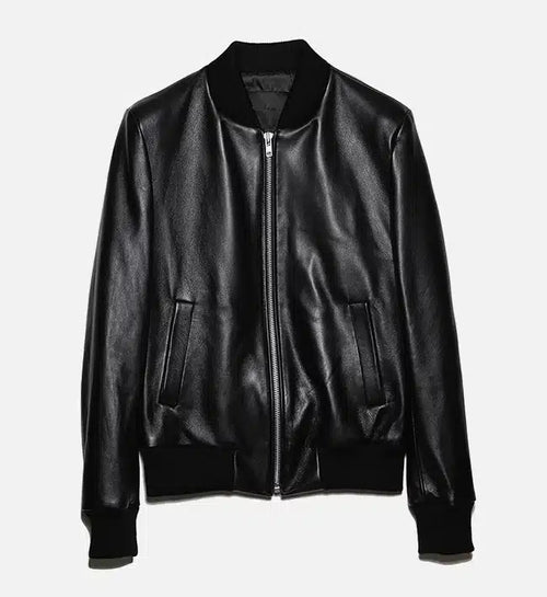 Men’s Black Leather Jumper Jacket.