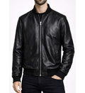 Men’s Black Leather Jumper Jacket.