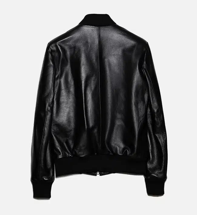 Men’s Black Leather Jumper Jacket.