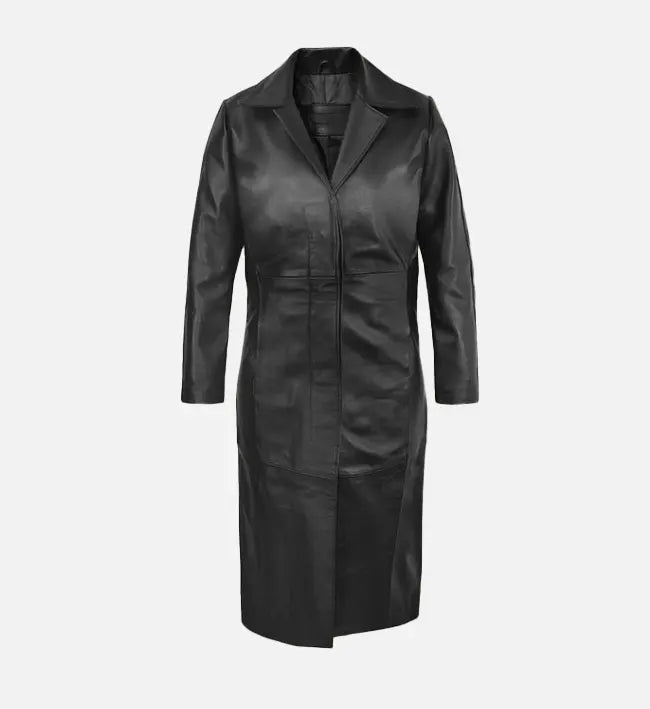 Women’s Black Leather Coat.