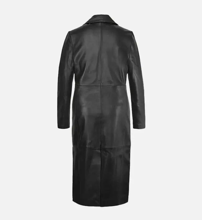 Women’s Black Leather Coat.