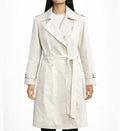 Women’s White Leather Coat.