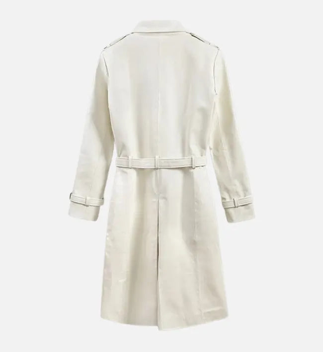 Women’s White Leather Coat.